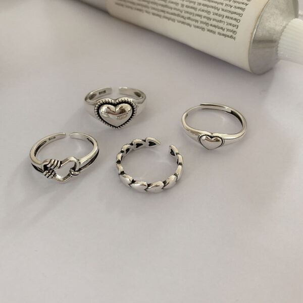 Open S925 Silver Love Hollow Out Ring - Image 5