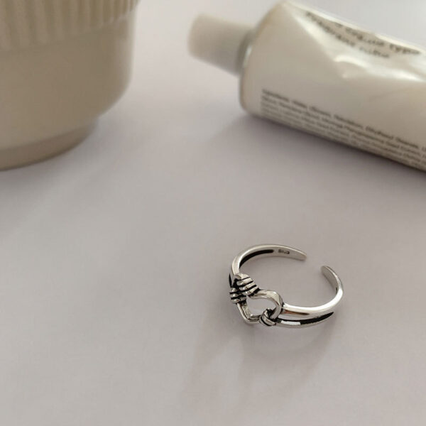 Open S925 Silver Love Hollow Out Ring - Image 6