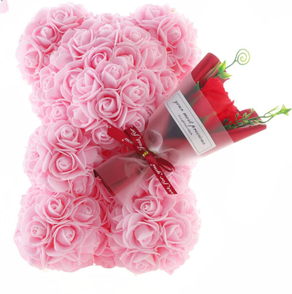 Rose Bear Preserved Fresh Flower Valentine's Day Birthday Gift - Image 4