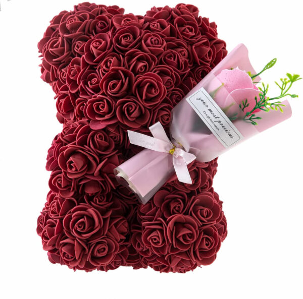 Rose Bear Preserved Fresh Flower Valentine's Day Birthday Gift - Image 3