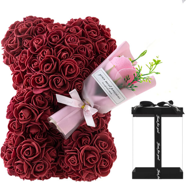 Rose Bear Preserved Fresh Flower Valentine's Day Birthday Gift - Image 2