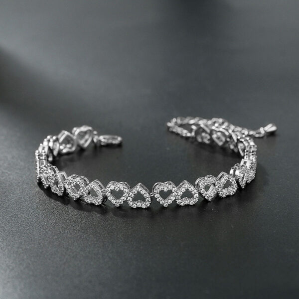 Girl's High-grade Diamond Bracelet With Full Diamond Heart - Image 2