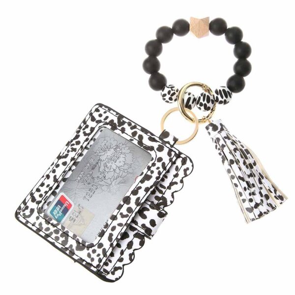 PU Tassel Card Case Silicone Bracelet Key Ring - Image 8