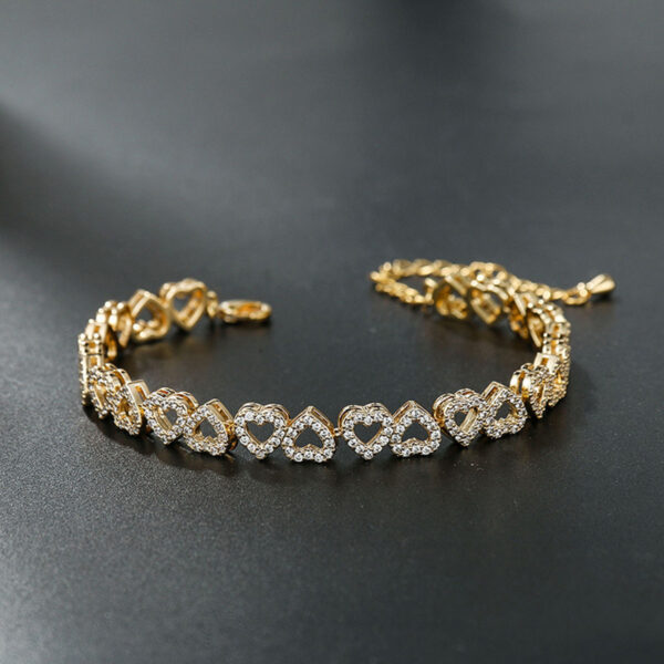 Girl's High-grade Diamond Bracelet With Full Diamond Heart - Image 3