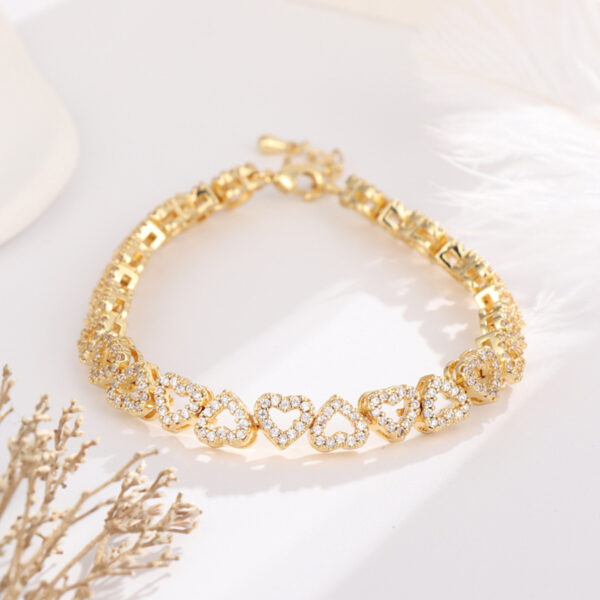 Girl's High-grade Diamond Bracelet With Full Diamond Heart - Image 4